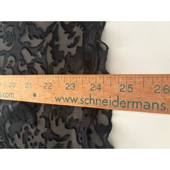 Dressbarn Babydoll Top L Black Lace Y2K Velvet Burnout Whimsigoth Bell Sleeve - Picture 7 of 15